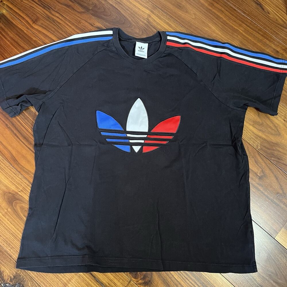 Adidas Originals Tricolor T-Shirt Black GQ8920 Men's Size XXL